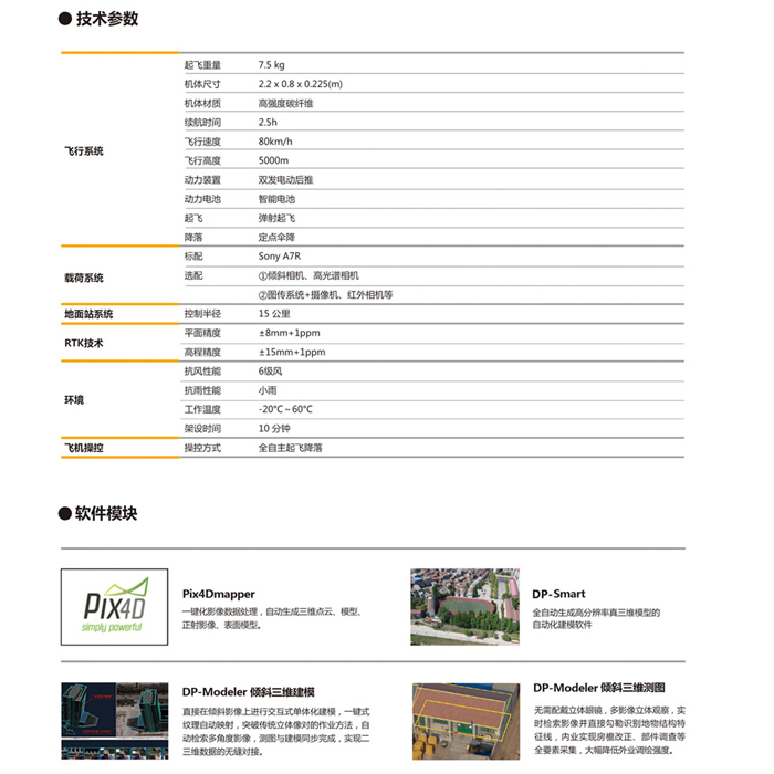 中海達iFly U5/U5R固定翼測繪無(wú)人機參數